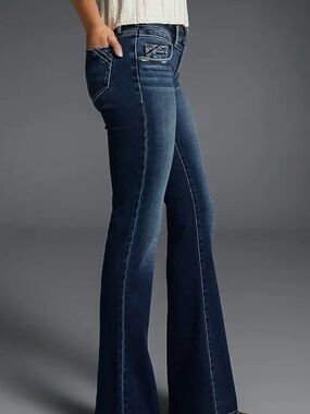 Buckle Dark Blue Flare Jeans